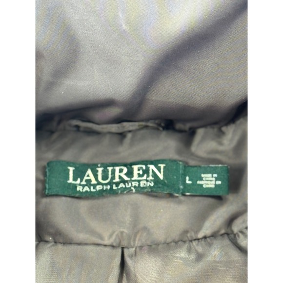 Lauren Ralph Lauren Womens Taupe Down Filled Puffer Toggle Parka Coat Large - Picture 10 of 13
